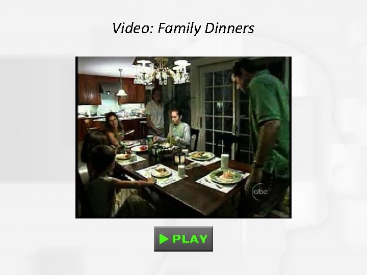 Video: Family Dinners Video: Family Dinners