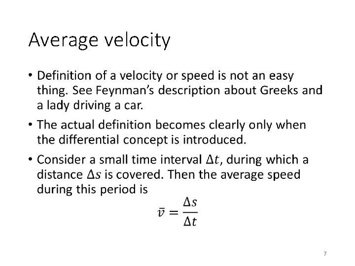 Average velocity • 7 