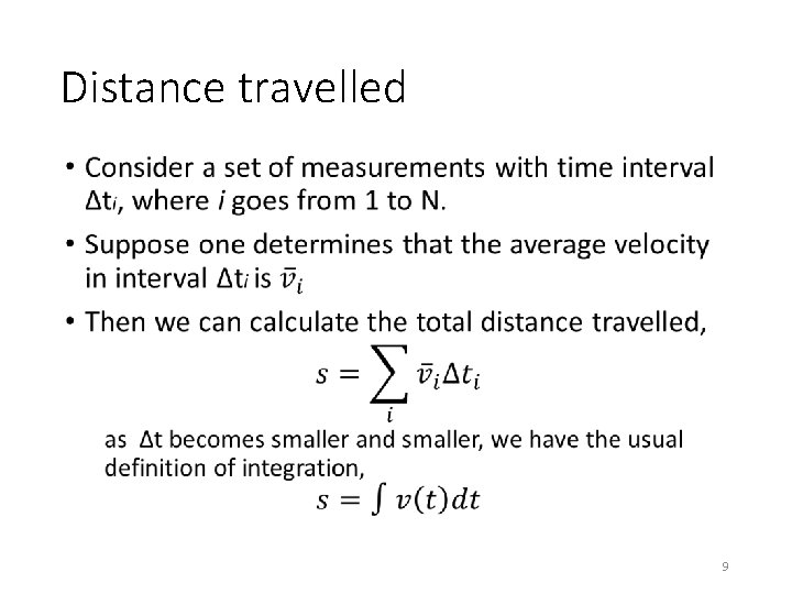 Distance travelled • 9 
