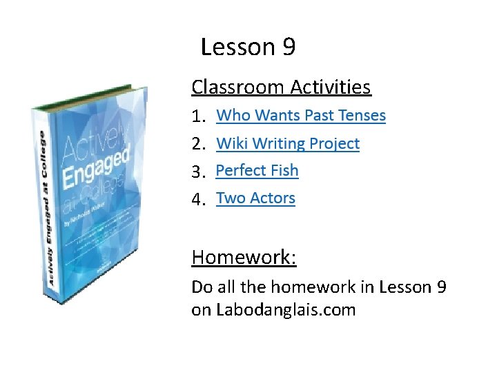 Lesson 9 Classroom Activities 1 2 3 4