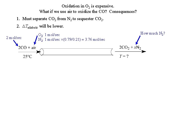 Oxidation in O 2 is expensive. What if we use air to oxidize the