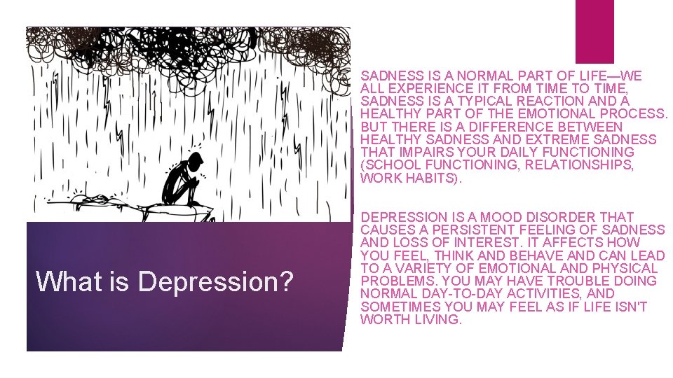 SADNESS IS A NORMAL PART OF LIFE—WE ALL EXPERIENCE IT FROM TIME TO TIME, SADNESS IS A NORMAL PART OF LIFE—WE ALL EXPERIENCE IT FROM TIME TO TIME,