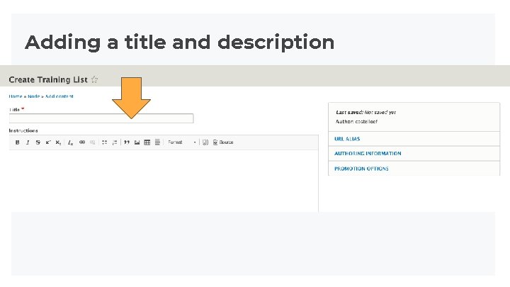 Adding a title and description Adding a title and description