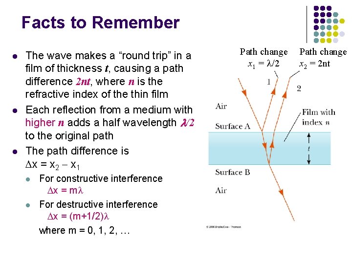 Facts to Remember l l l The wave makes a “round trip” in a Facts to Remember l l l The wave makes a “round trip” in a
