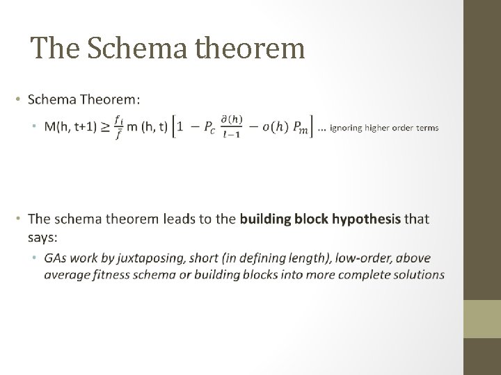 The Schema theorem • 