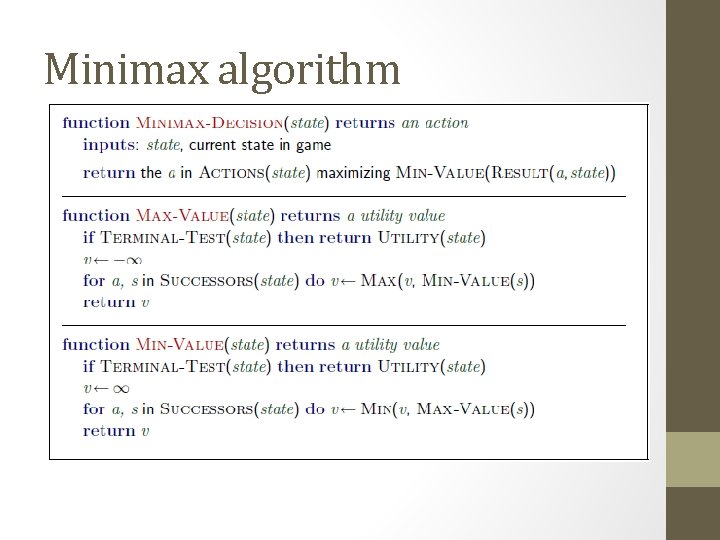 Minimax algorithm 