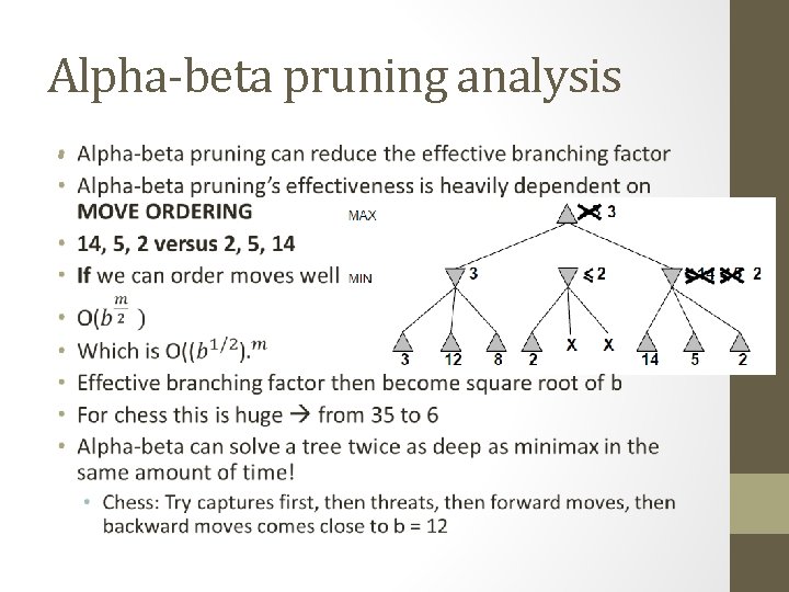 Alpha-beta pruning analysis • 