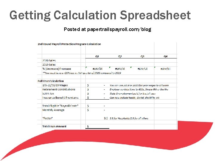 Getting Calculation Spreadsheet Posted at papertrailspayroll. com/blog Getting Calculation Spreadsheet Posted at papertrailspayroll. com/blog