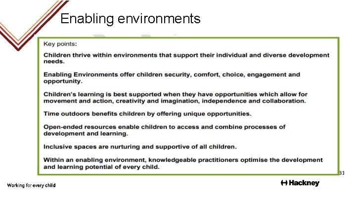 Enabling environments 