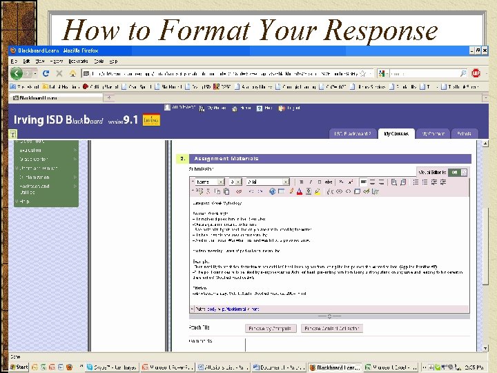 How to Format Your Response 