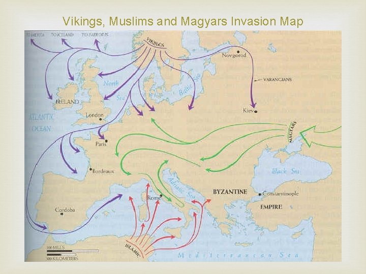 Vikings, Muslims and Magyars Invasion Map 
