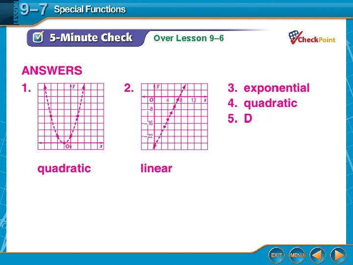 Over Lesson 9– 6 