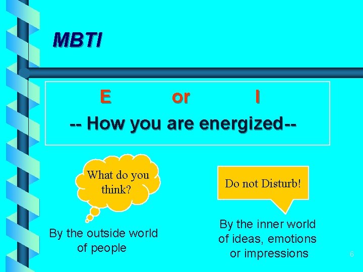 MBTI E or I -- How you are energized-What do you think? By the