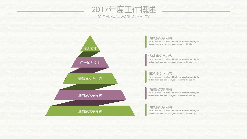 2017年度 作概述 2017 ANNUAL WORK SUMMARY 请替换文字内容 Please replace text, click add relevant headline,