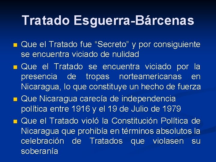 Tratado Esguerra-Bárcenas n n Que el Tratado fue “Secreto” y por consiguiente se encuentra