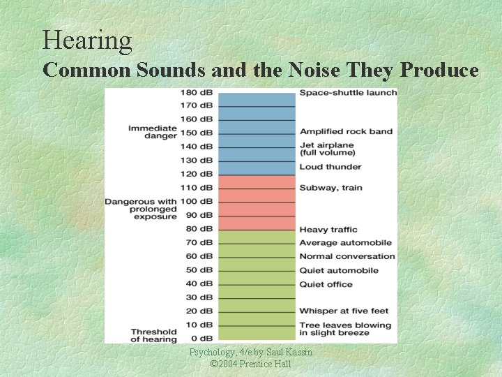 Hearing Common Sounds and the Noise They Produce Psychology, 4/e by Saul Kassin ©