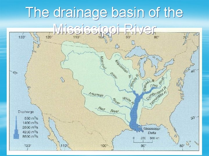 The drainage basin of the Mississippi River 