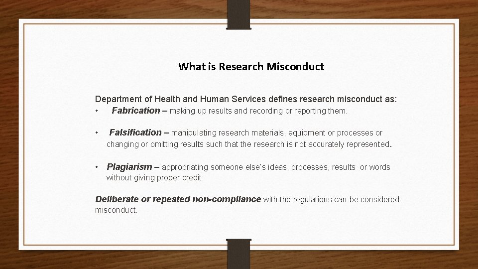 What is Research Misconduct Department of Health and Human Services defines research misconduct as: