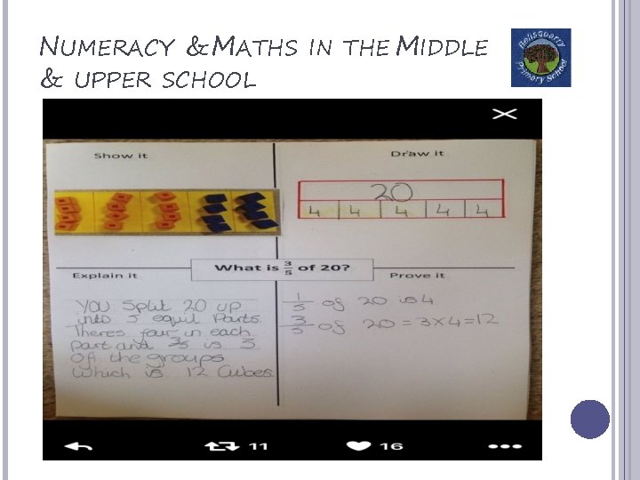 NUMERACY & MATHS IN THE MIDDLE & UPPER SCHOOL 
