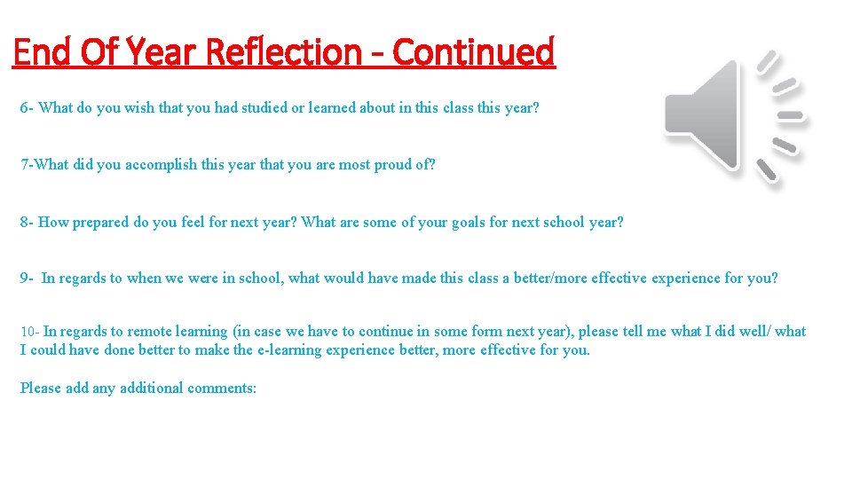 End Of Year Reflection - Continued 6 - What do you wish that you End Of Year Reflection - Continued 6 - What do you wish that you