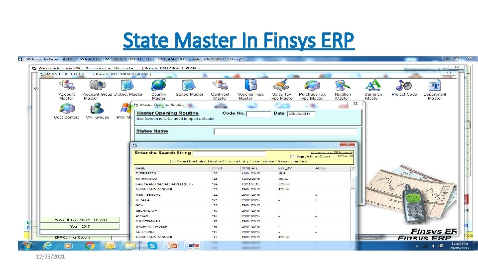 State Master In Finsys ERP 12/23/2021 