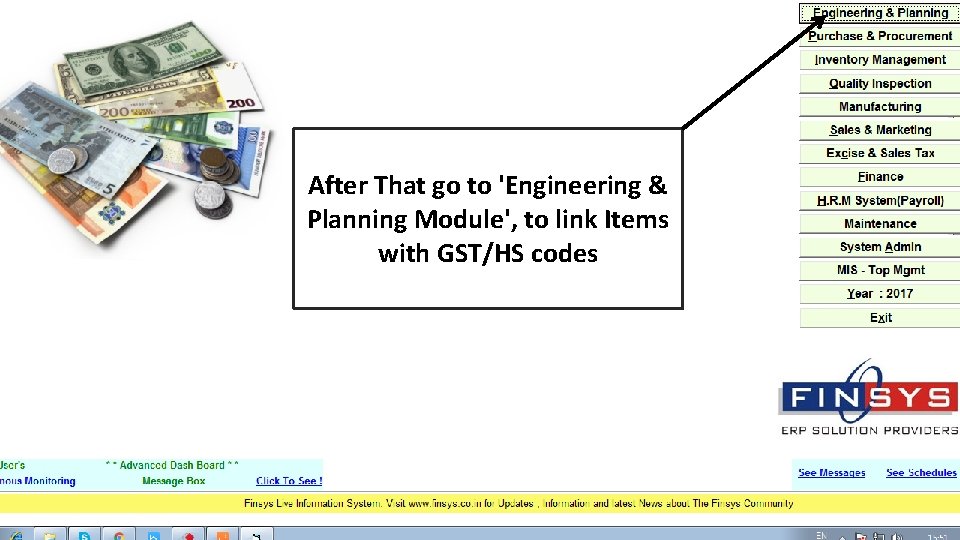 After That go to 'Engineering & Planning Module', to link Items with GST/HS codes