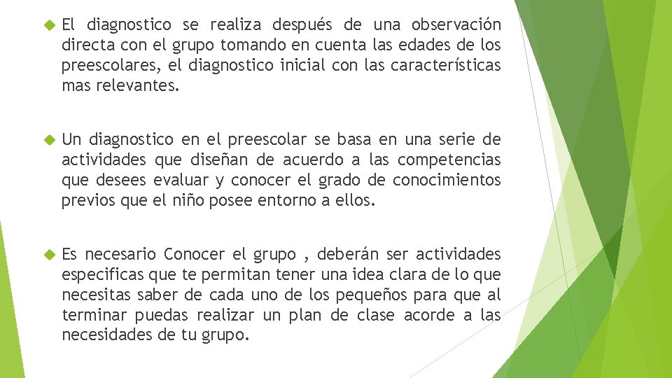 Como realizar un diagnostico en el nivel preescolar