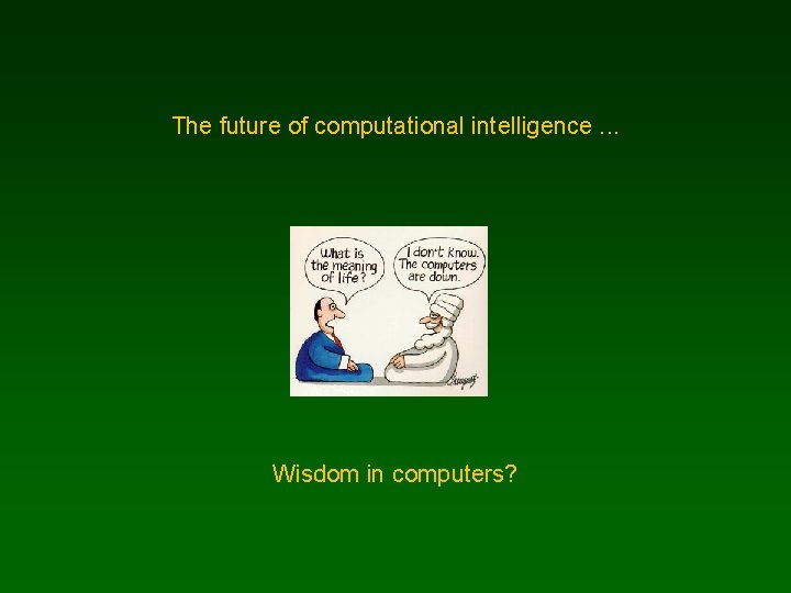 The future of computational intelligence. . . Wisdom in computers? 