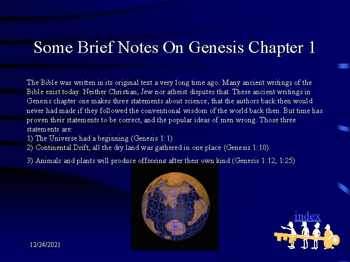 Some Brief Notes On Genesis Chapter 1 The Bible was written in its original