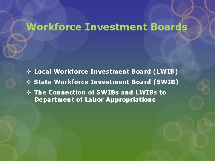 Workforce Investment Boards v Local Workforce Investment Board (LWIB) v State Workforce Investment Board Workforce Investment Boards v Local Workforce Investment Board (LWIB) v State Workforce Investment Board