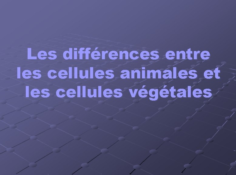 Les différences entre les cellules animales et les cellules végétales Les différences entre les cellules animales et les cellules végétales