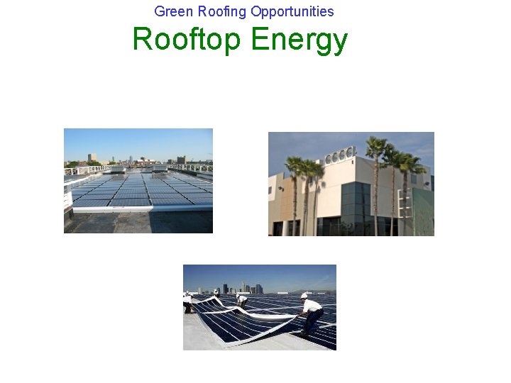 Green Roofing Opportunities Rooftop Energy 