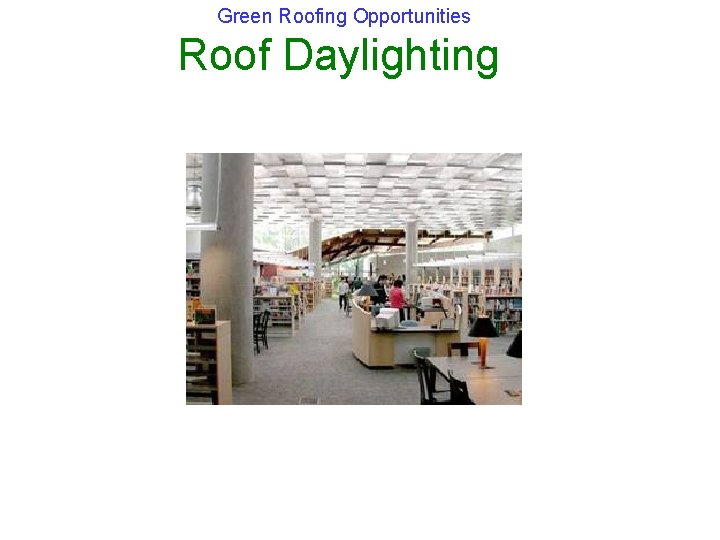 Green Roofing Opportunities Roof Daylighting 