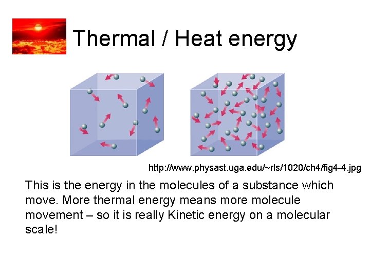Thermal / Heat energy http: //www. physast. uga. edu/~rls/1020/ch 4/fig 4 -4. jpg This