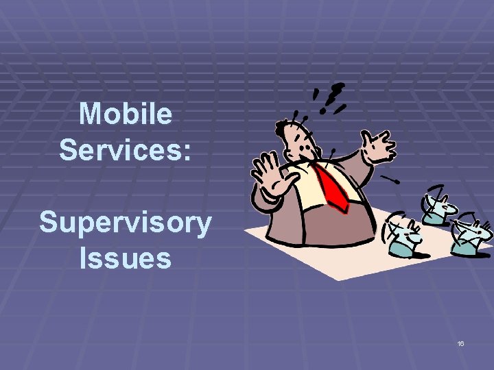 Mobile Services: Supervisory Issues 16 