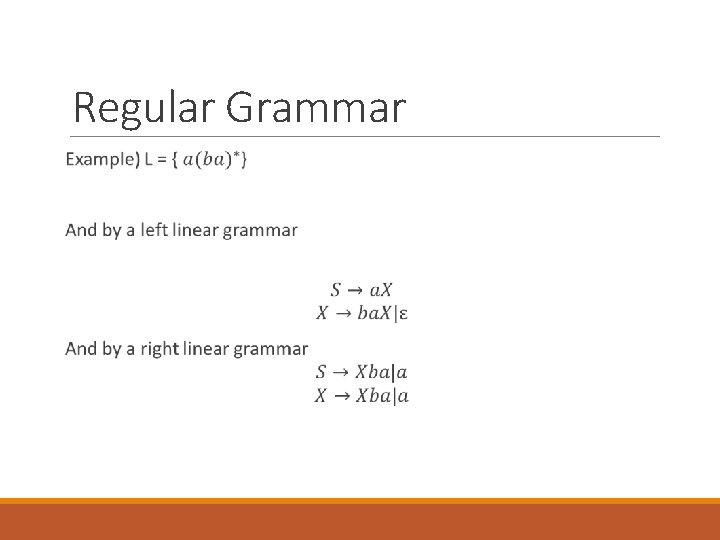 Regular Grammar 