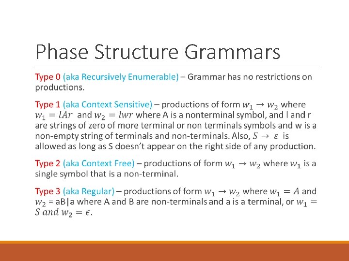 Phase Structure Grammars 