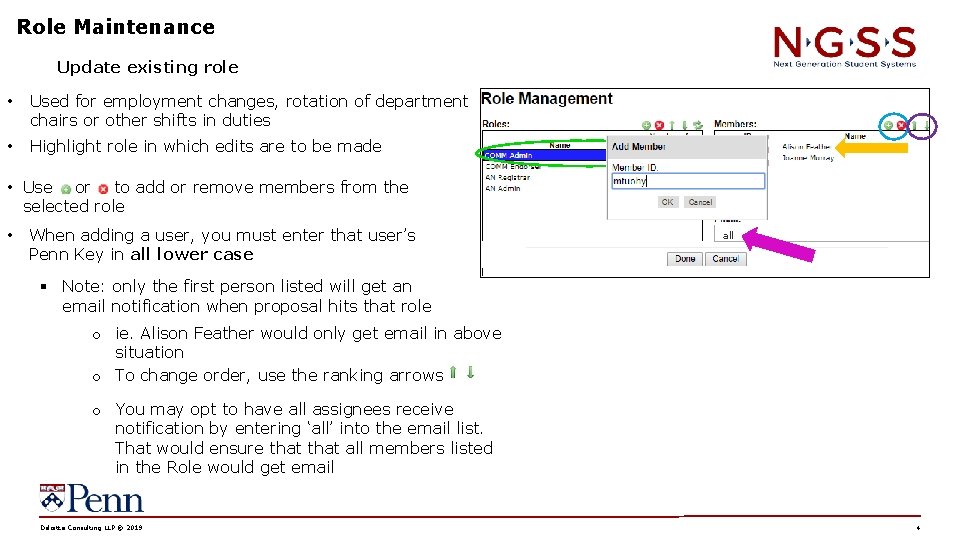 Role Maintenance Update existing role • Used for employment changes, rotation of department chairs