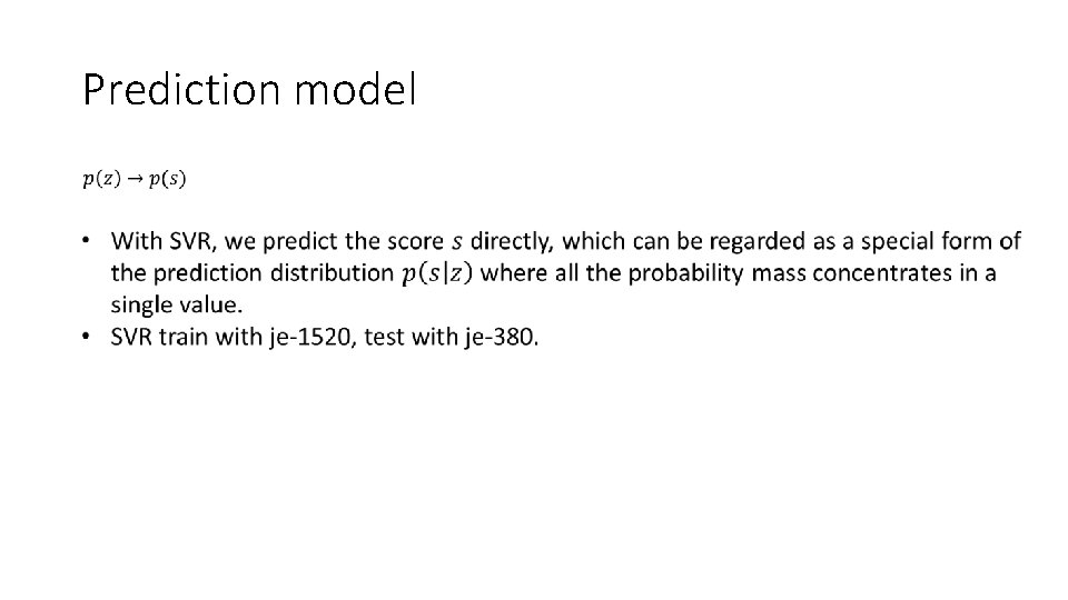 Prediction model 