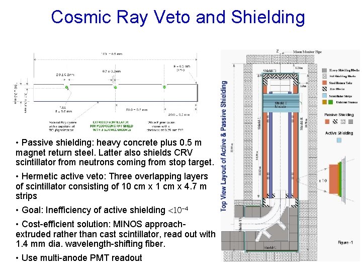 Cosmic Ray Veto and Shielding • Passive shielding: heavy concrete plus 0. 5 m