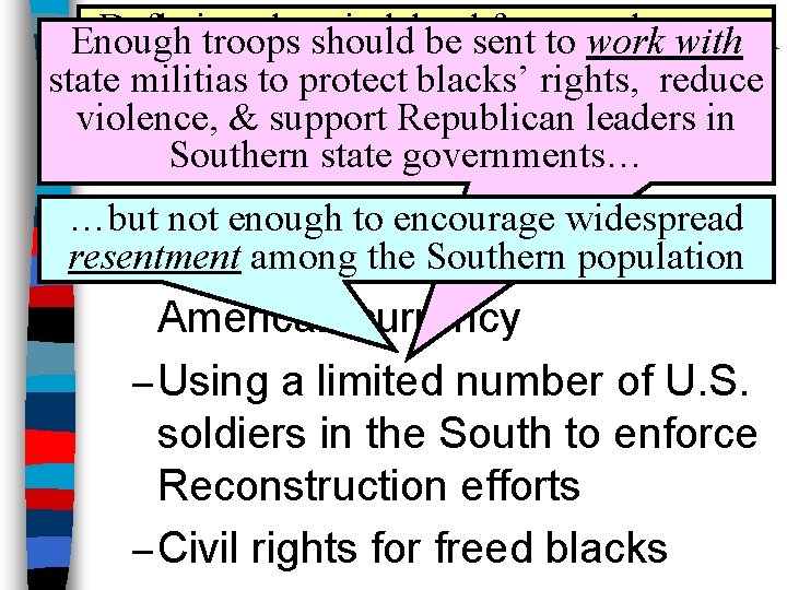 Deflations hurt indebted farmers the with most Grant’s National Reconstruction Plan Enough troops should