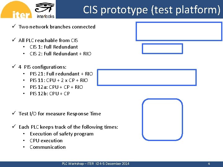 CERN CIS prototype (test platform) ü Two network branches connected ü All PLC reachable