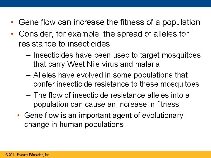 • Gene flow can increase the fitness of a population • Consider, for • Gene flow can increase the fitness of a population • Consider, for
