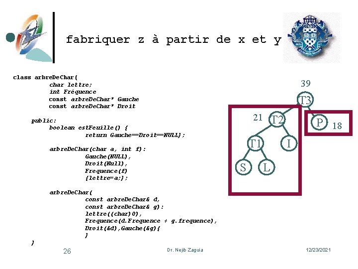 fabriquer z à partir de x et y class arbre. De. Char{ char lettre;