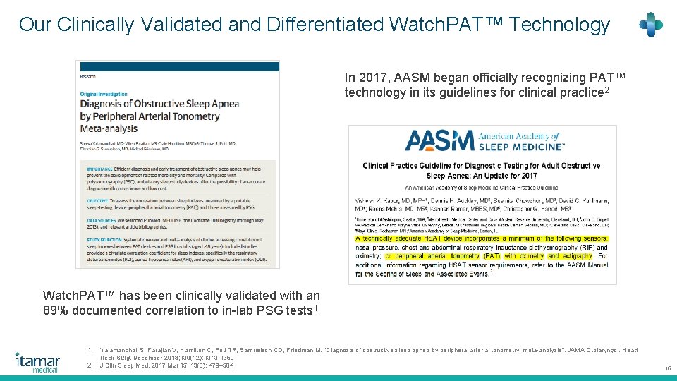 Our Clinically Validated and Differentiated Watch. PAT™ Technology In 2017, AASM began officially recognizing