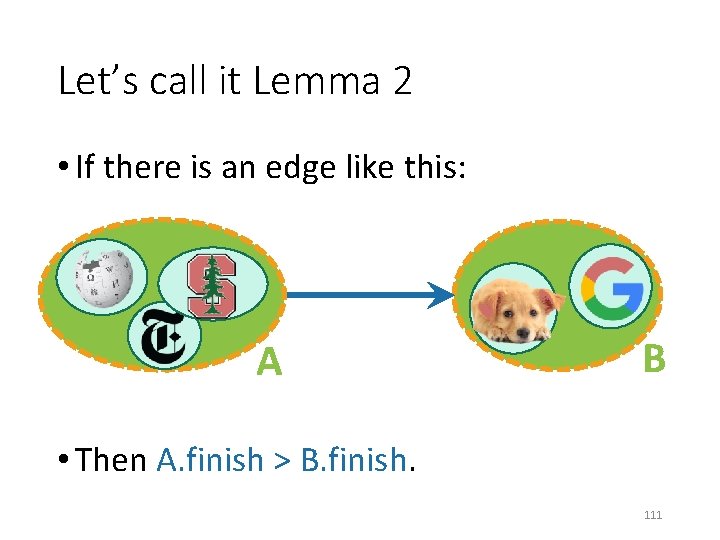 Let’s call it Lemma 2 • If there is an edge like this: A