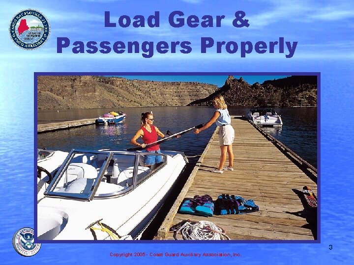 Load Gear & Passengers Properly 3 Copyright 2005 - Coast Guard Auxiliary Association, Inc.