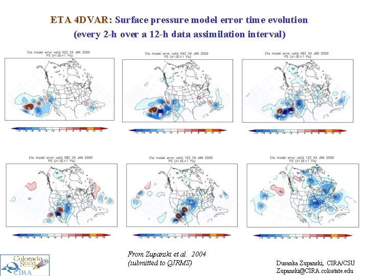 ETA 4 DVAR: Surface pressure model error time evolution (every 2 -h over a
