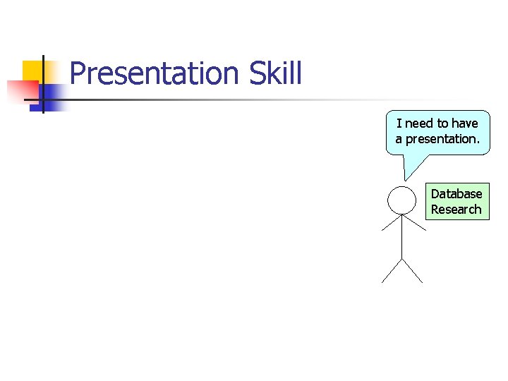Presentation Skill I need to have a presentation. Database Research 