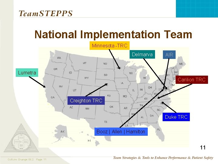 National Implementation Team Minnesota -TRC Delmarva AIR Lumetra Carilion TRC Creighton TRC Duke TRC